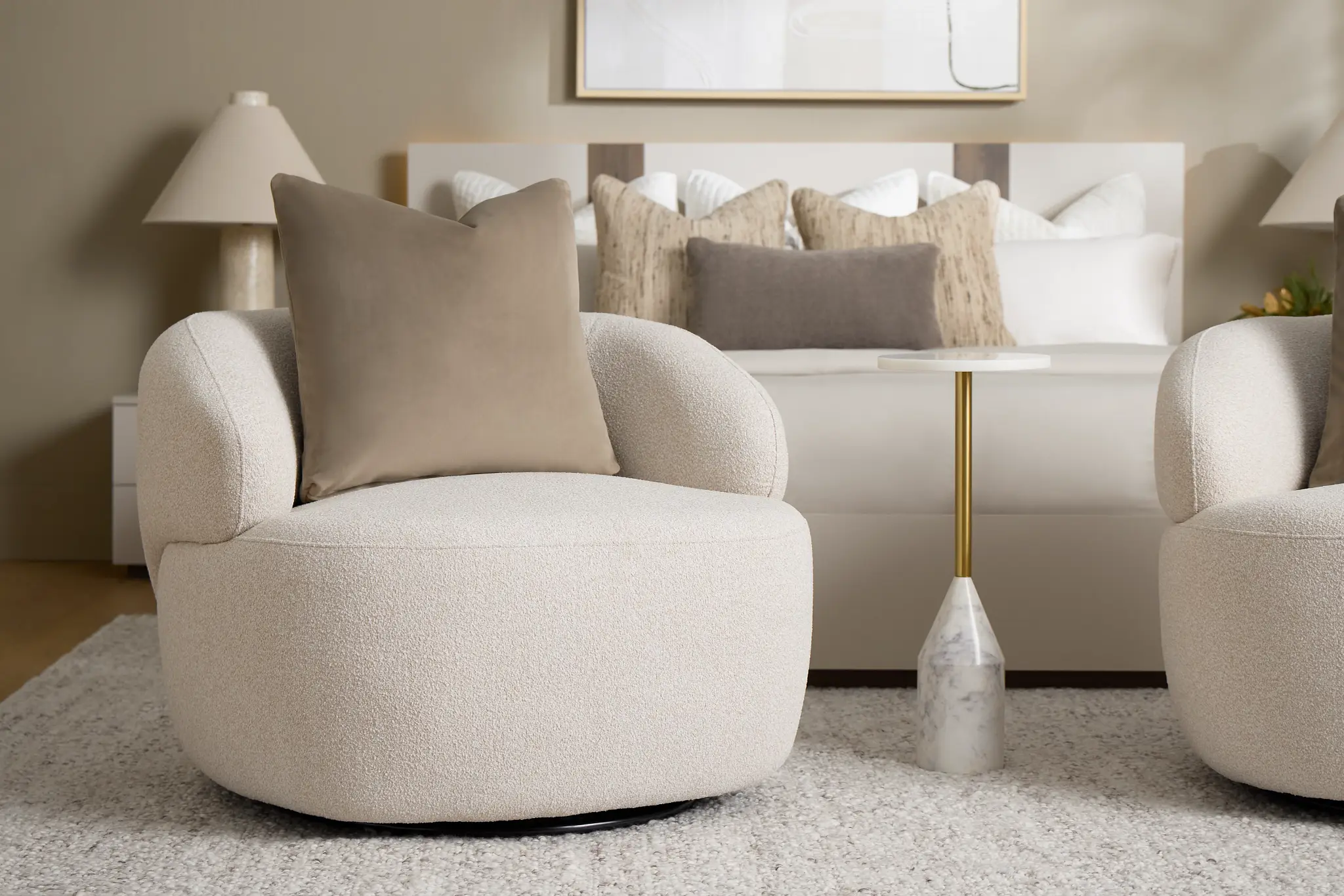 Catalina Beige Fabric Swivel Chair Catalina Beige Fabric Swivel Chair
