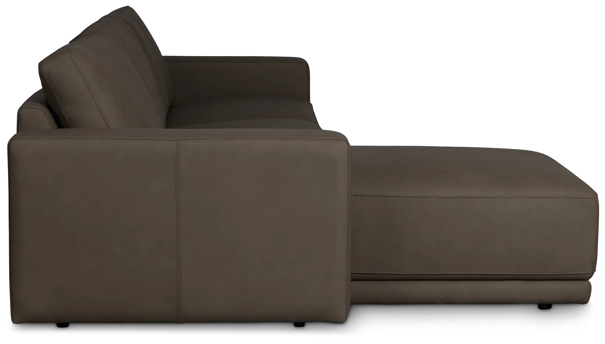 Kellan Dark Gray Leather Left Chaise Sectional