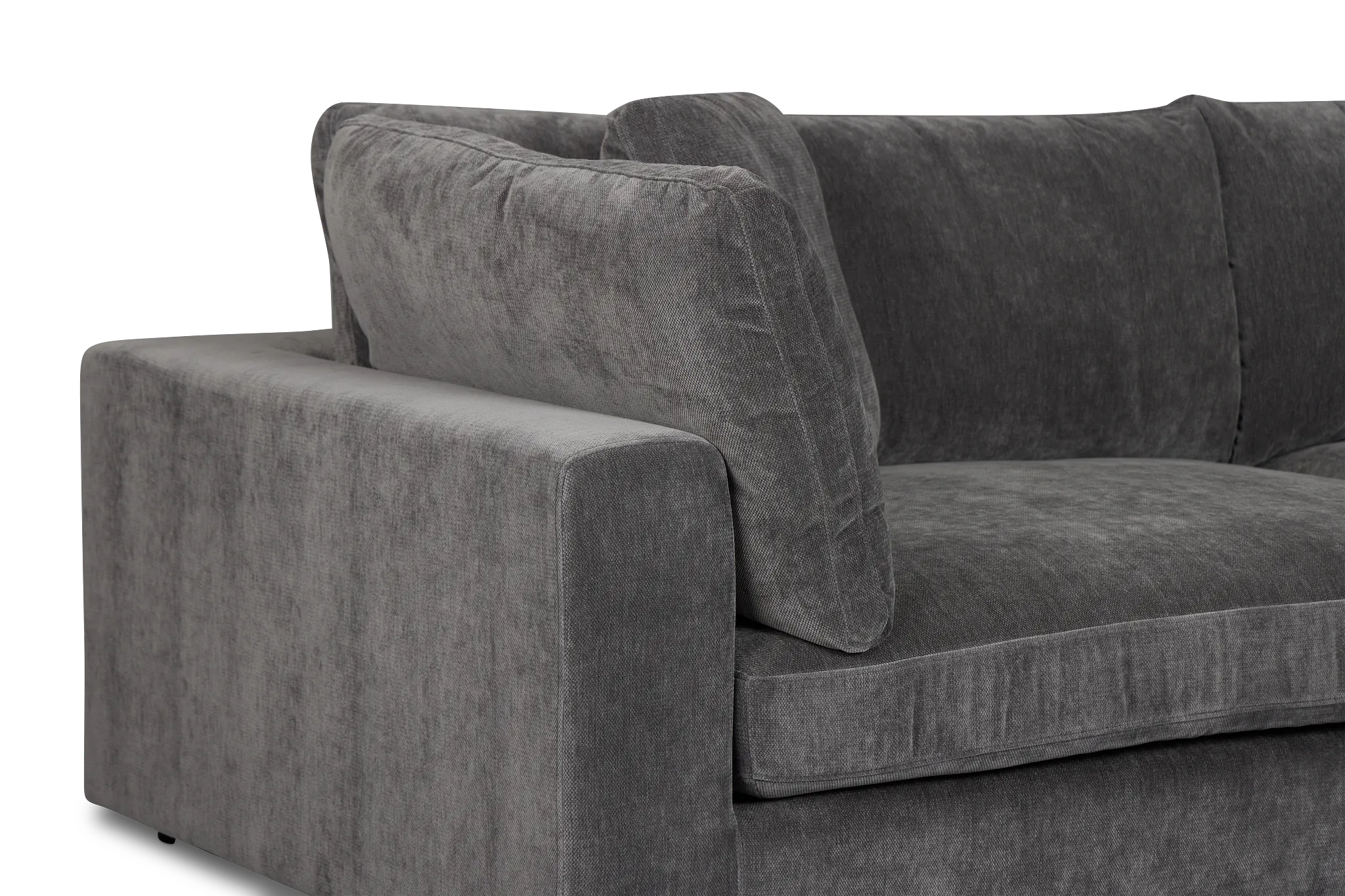 Lounge Dark Gray Fabric 2-arm Left Facing Sectional