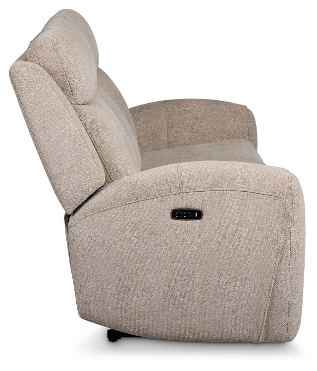 Walker Beige Fabric Power Reclining Sofa W/ Power Headrest