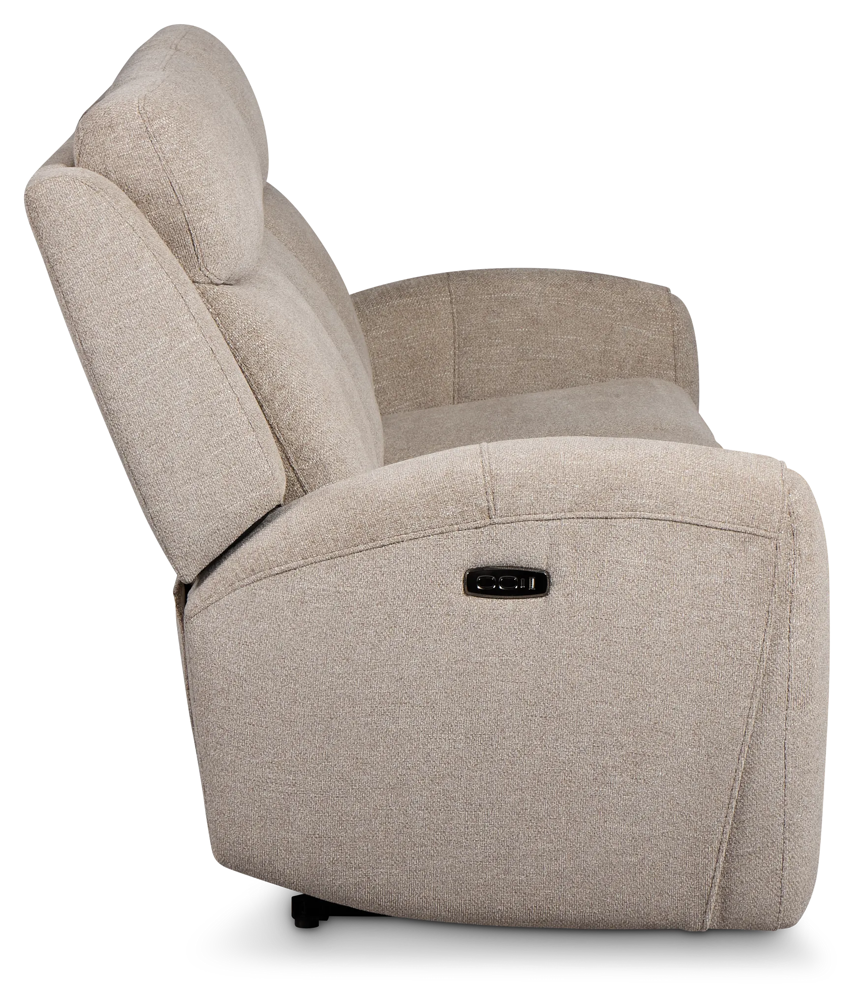 Walker Beige Fabric Power Reclining Sofa W/ Power Headrest