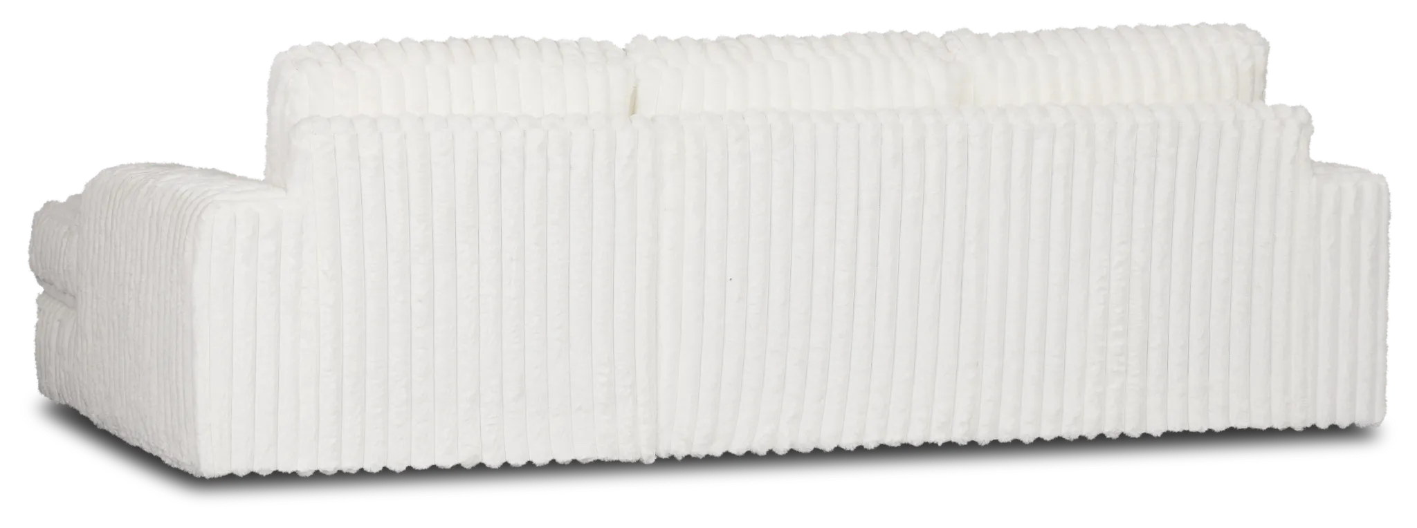 Teddy White Fabric Right Chaise Sectional