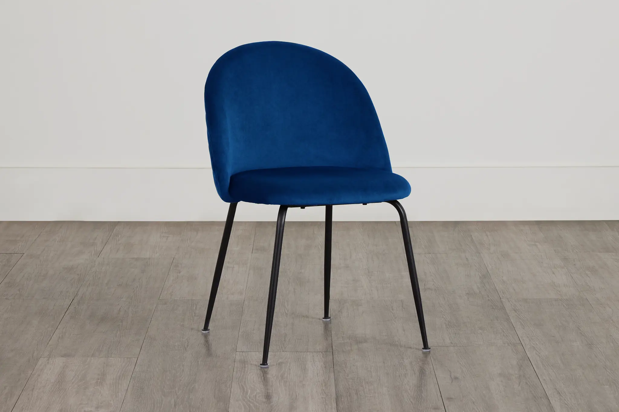 Capri Dark Blue Velvet Upholstered Side Chair W/ Black Legs Capri Dark Blue Velvet Upholstered Side Chair W/ Black Legs