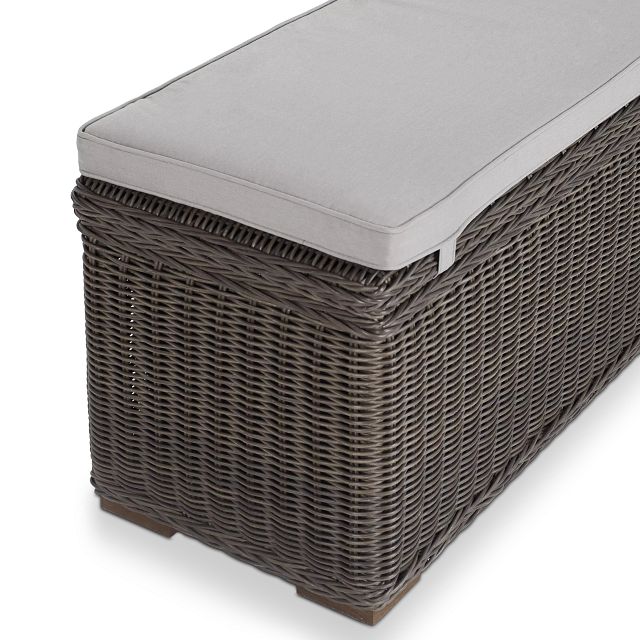 Canyon Gray Woven Dining Bench