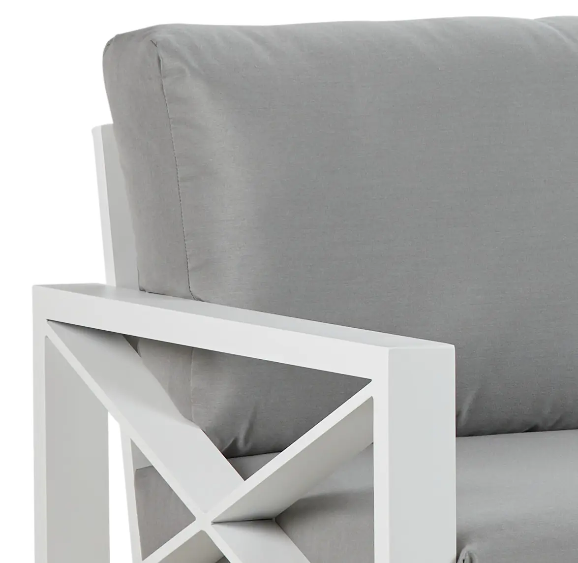 Linear White Dark Gray Aluminum Loveseat Linear White Dark Gray Aluminum Loveseat