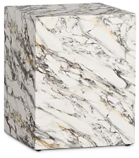 Sebbie White Square End Table