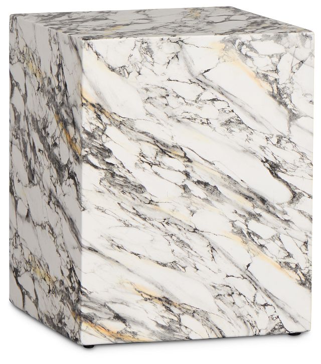 Sebbie White Square End Table