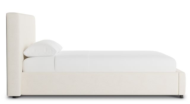 Grayton Gellar White 44" Upholstered Platform Bed