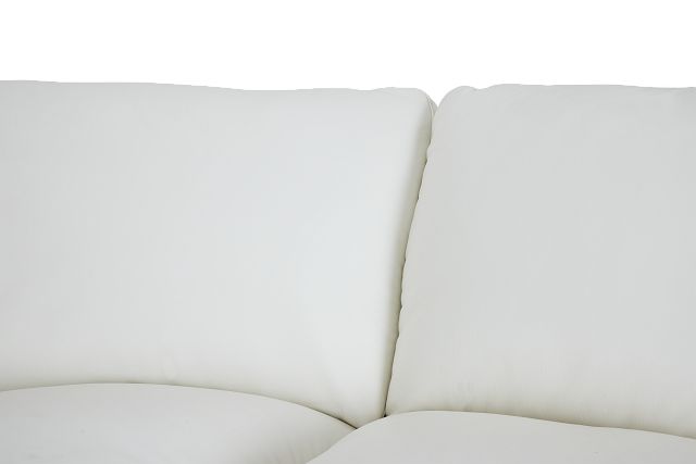 Amari White Leather Small Two-arm Sectional