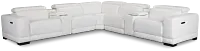 Lombardy White Micro Large Triple Power Reclining Two-arm Sectional