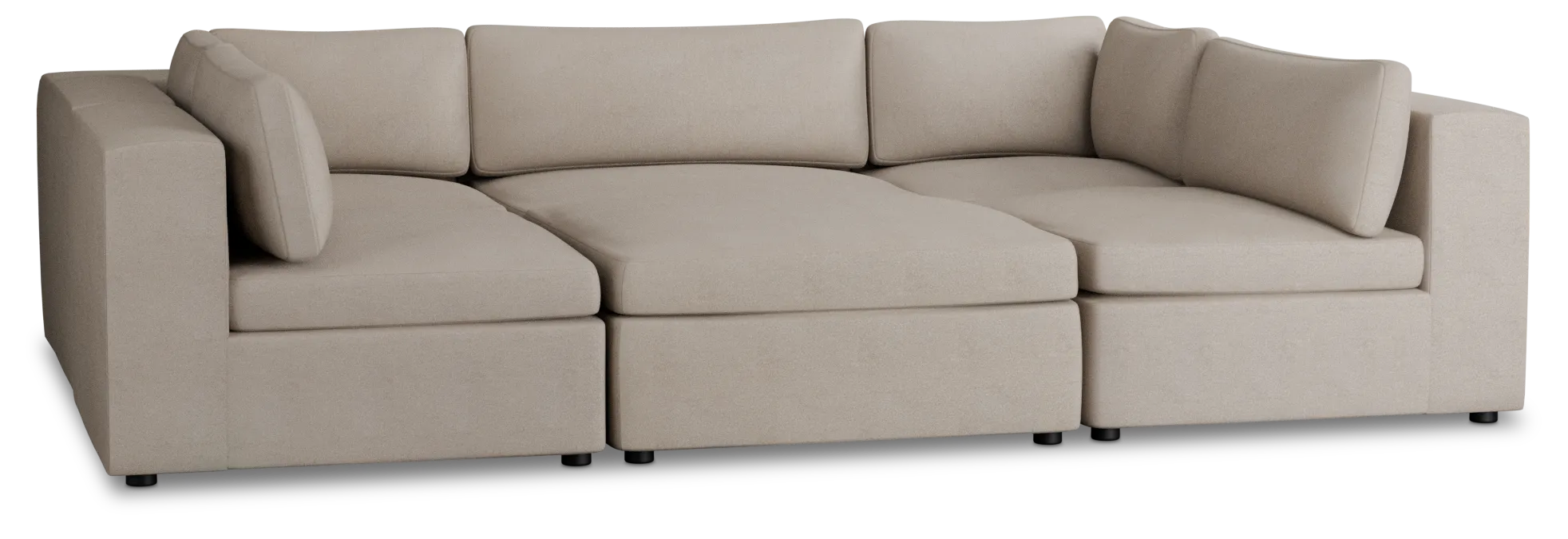 Destin Sutton Beige Fabric 6-piece Pit Sectional