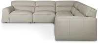 Blanca Gray Leather 5-piece Modular Sectional