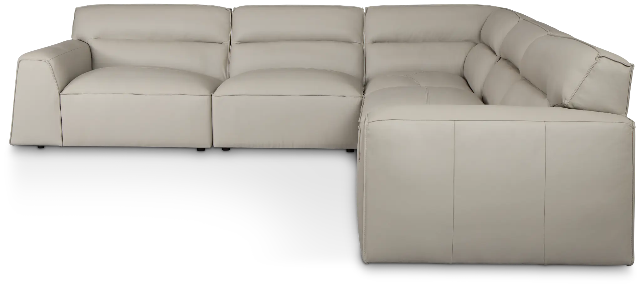 Blanca Gray Leather 5-piece Modular Sectional Blanca Gray Leather 5-piece Modular Sectional