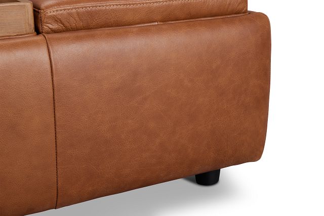 Yvonne Brown Leather Storage Accent Ottoman