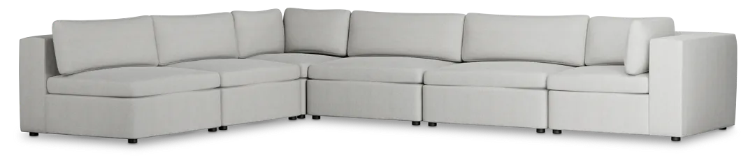 Destin Sutton Gray Fabric 6-piece Modular Sectional