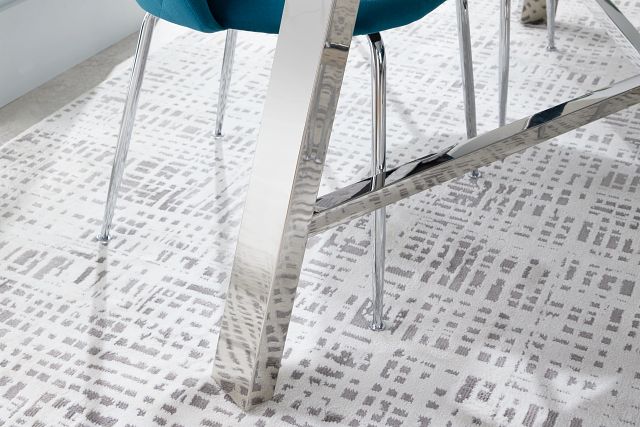 Capri White 70" Rectangular Table With Stainless Steel Legs