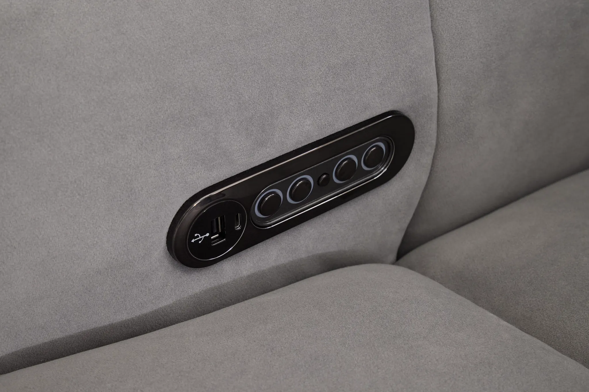 Gemma Light Gray Velvet Power Reclining Sofa