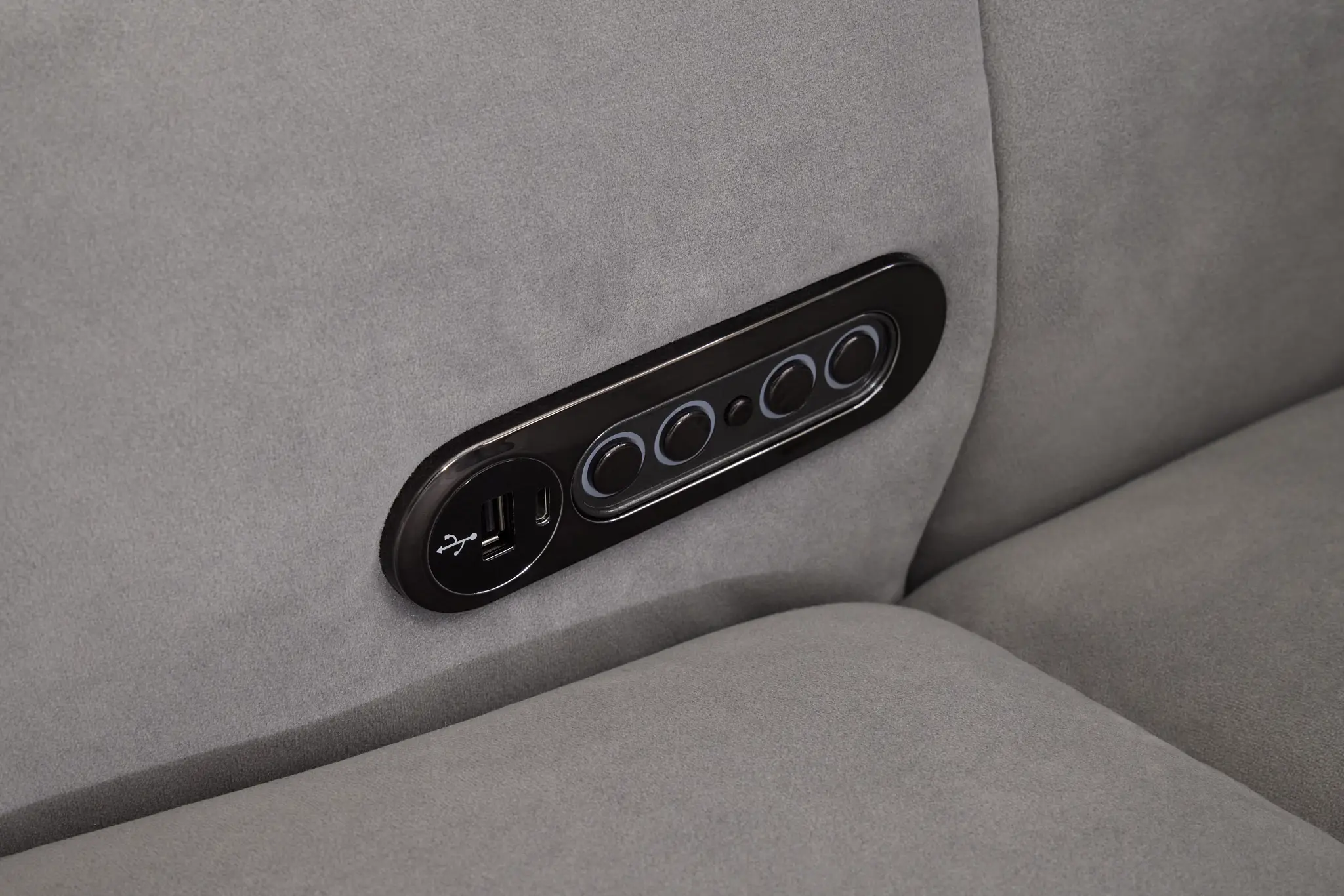 Gemma Light Gray Velvet Power Reclining Sofa Gemma Light Gray Velvet Power Reclining Sofa