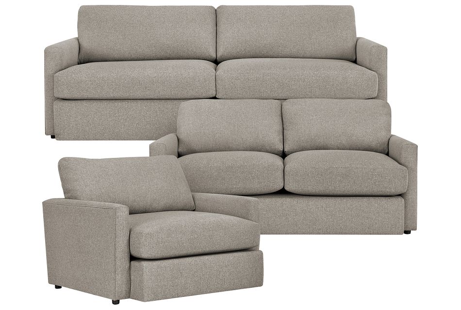 Noah Khaki Fabric Living Room