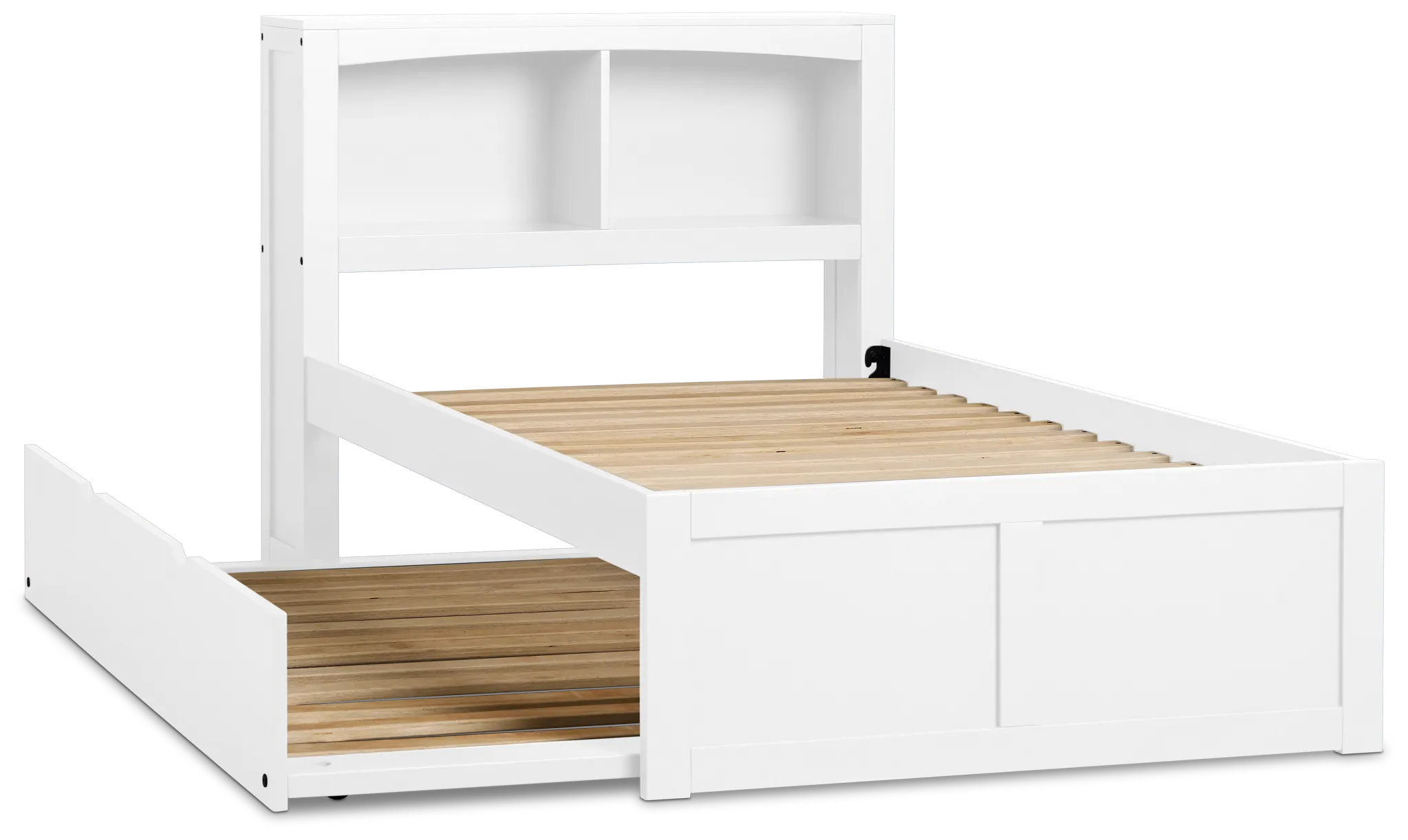 Charleston White Bookcase Trundle Bed