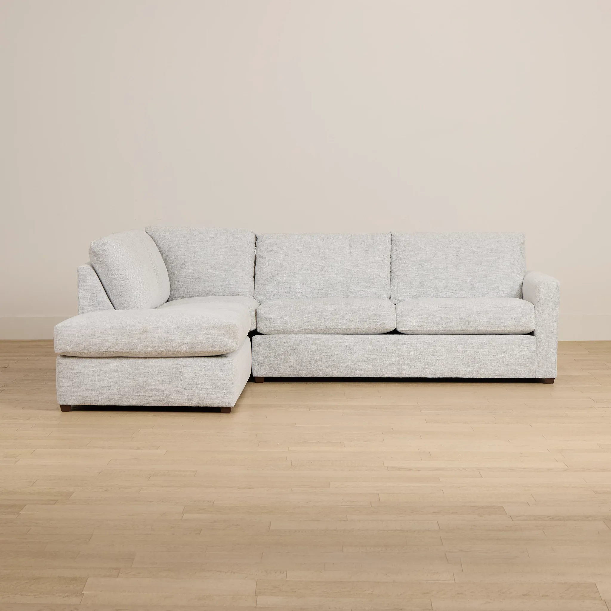 Miller Light Gray Fabric Left Bumper Sectional
