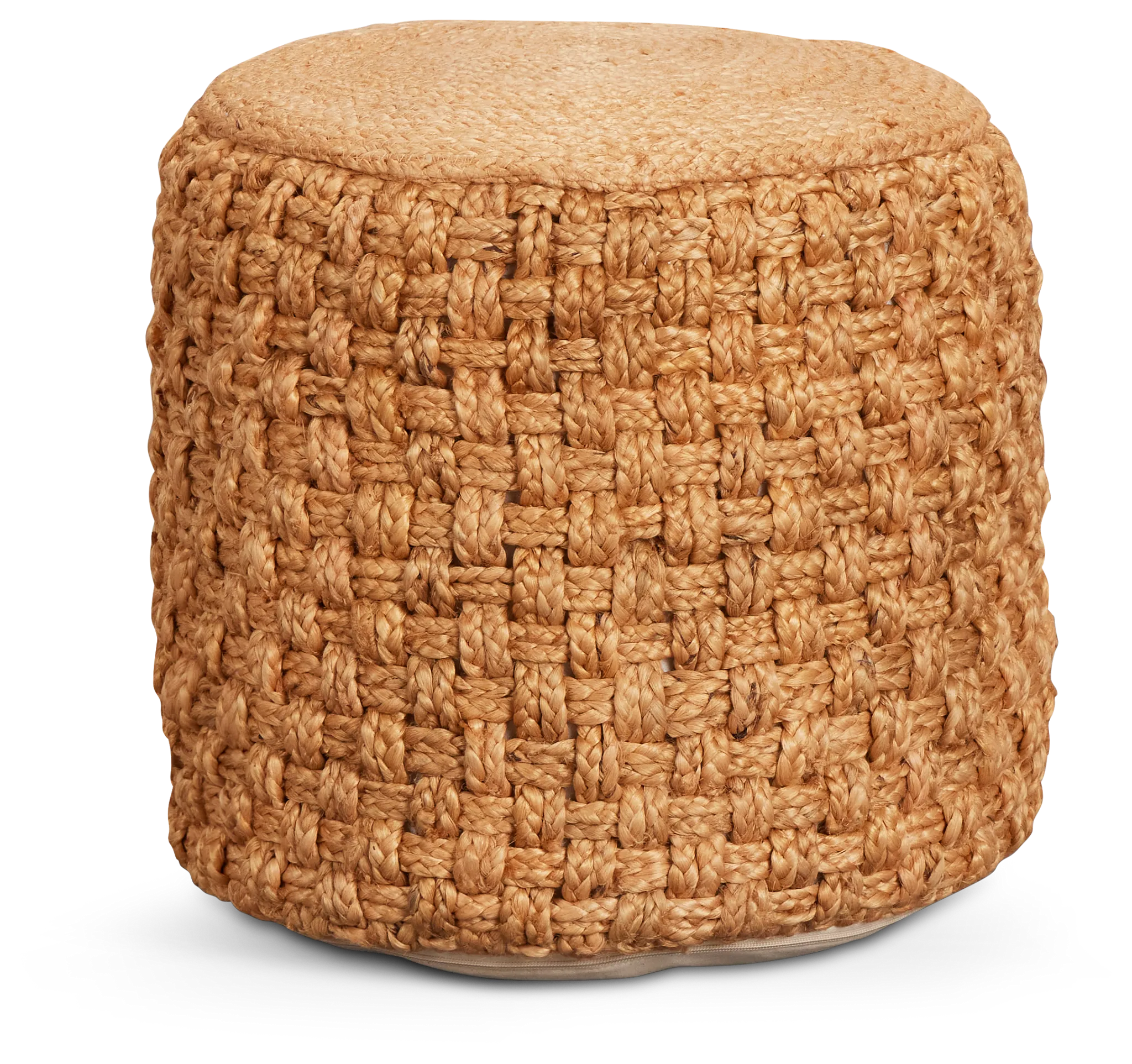 Hari Light Brown Round Accent Pouf