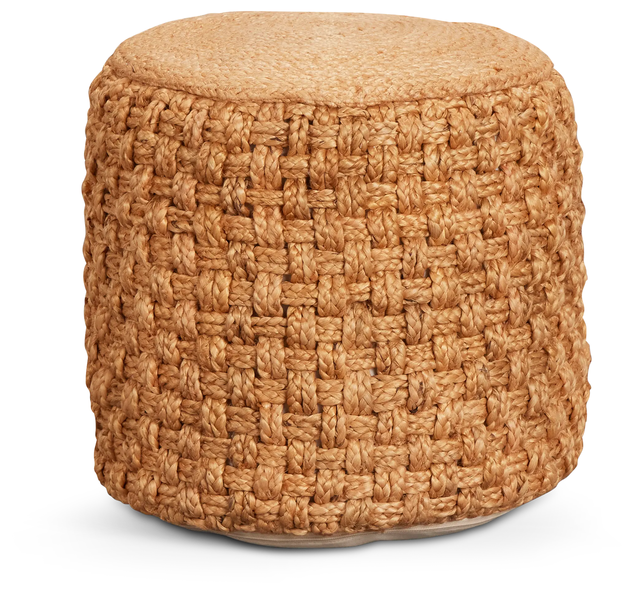 Hari Light Brown Round Accent Pouf Hari Light Brown Round Accent Pouf