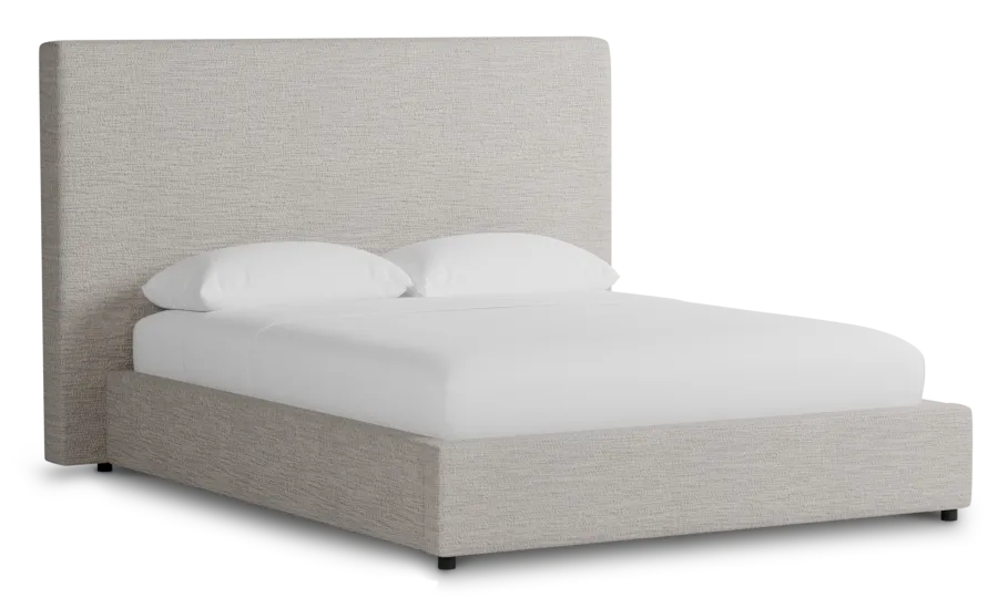 Grayton Maguire Pewter 54" Upholstered Platform Bed