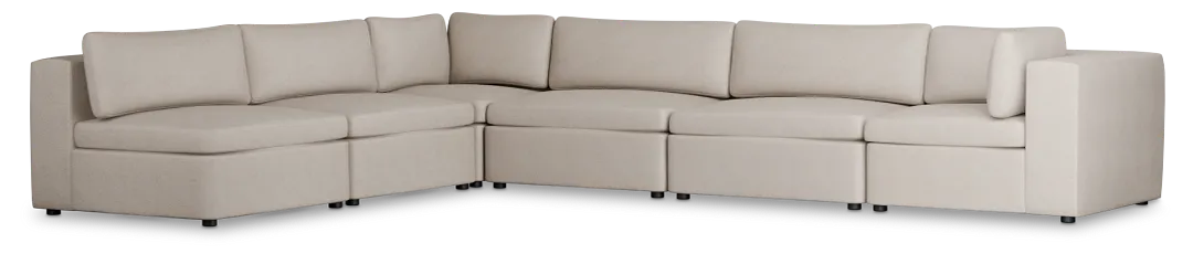 Destin Sutton Beige Fabric 6-piece Modular Sectional