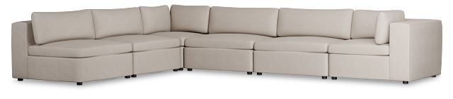 Destin Sutton Beige Fabric 6-piece Modular Sectional
