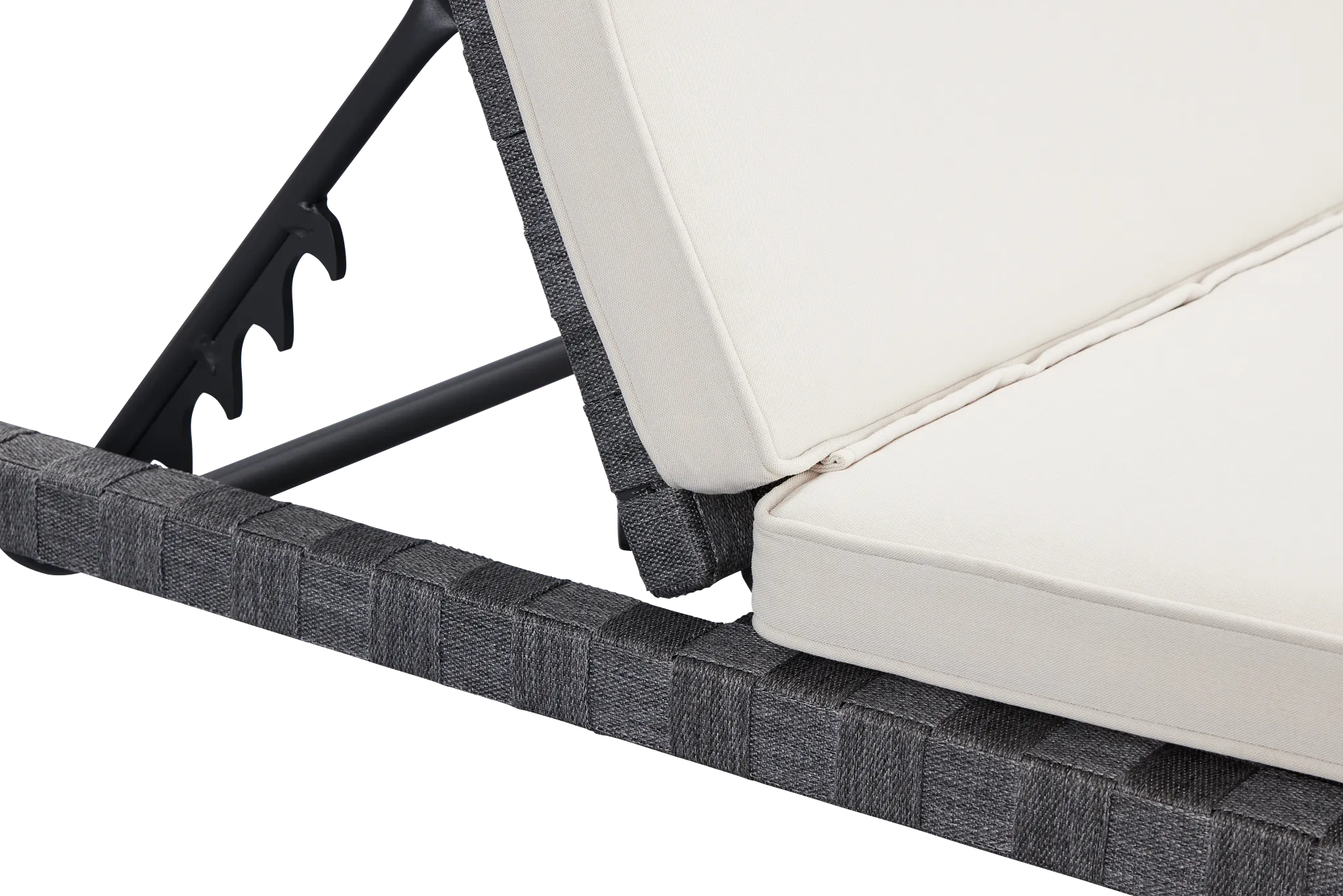 Barbados White Woven Cushioned Chaise