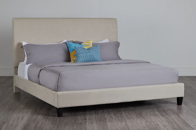 Lucy Taupe Uph Platform Bed