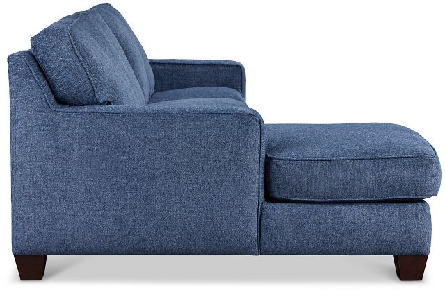 Andie Blue Fabric Small Left Chaise Sectional