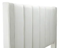 Audrey Beige Velvet Platform Bed