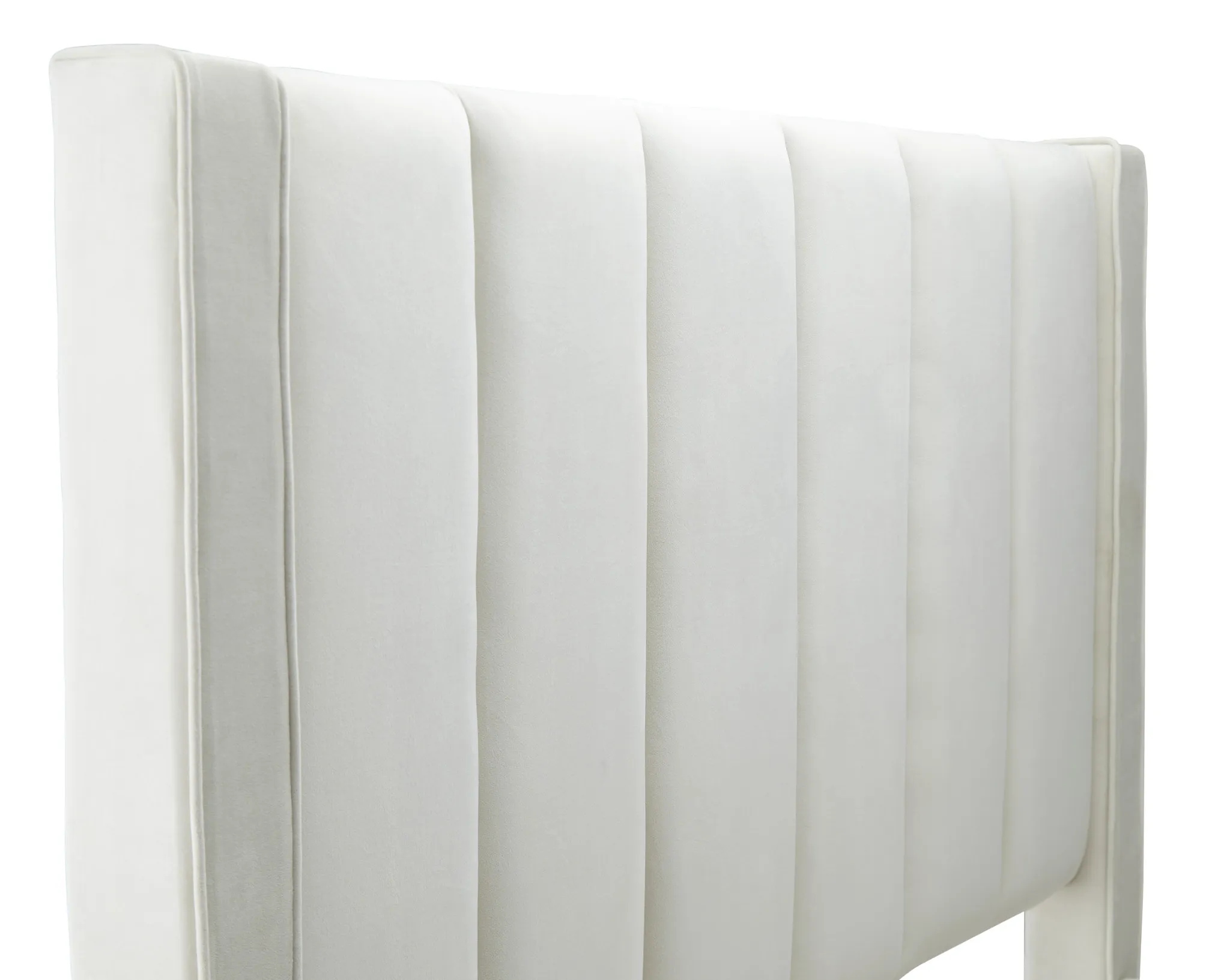 Audrey Beige Velvet Platform Bed