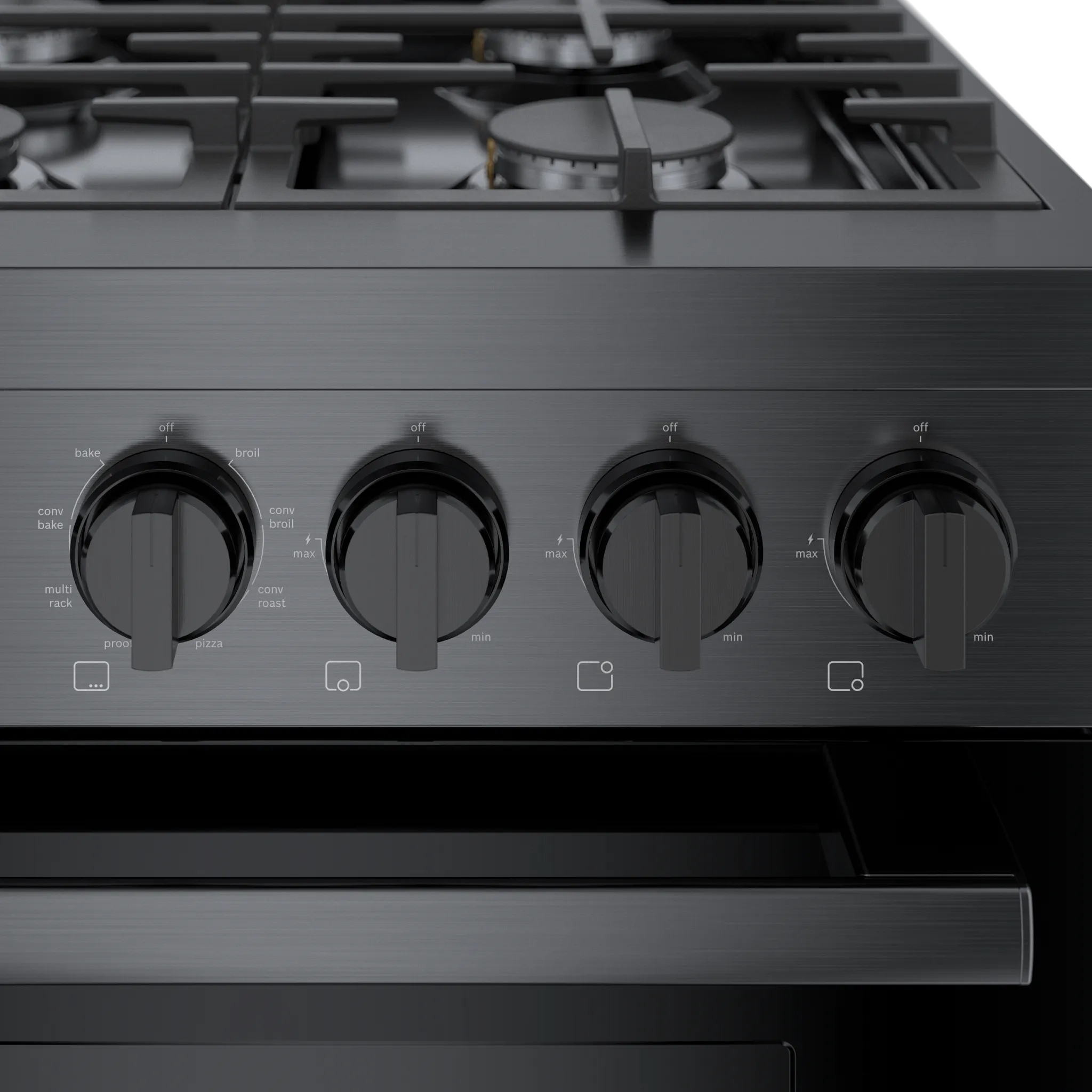 Bosch 800 Series Black 36" Dual Fuel Range