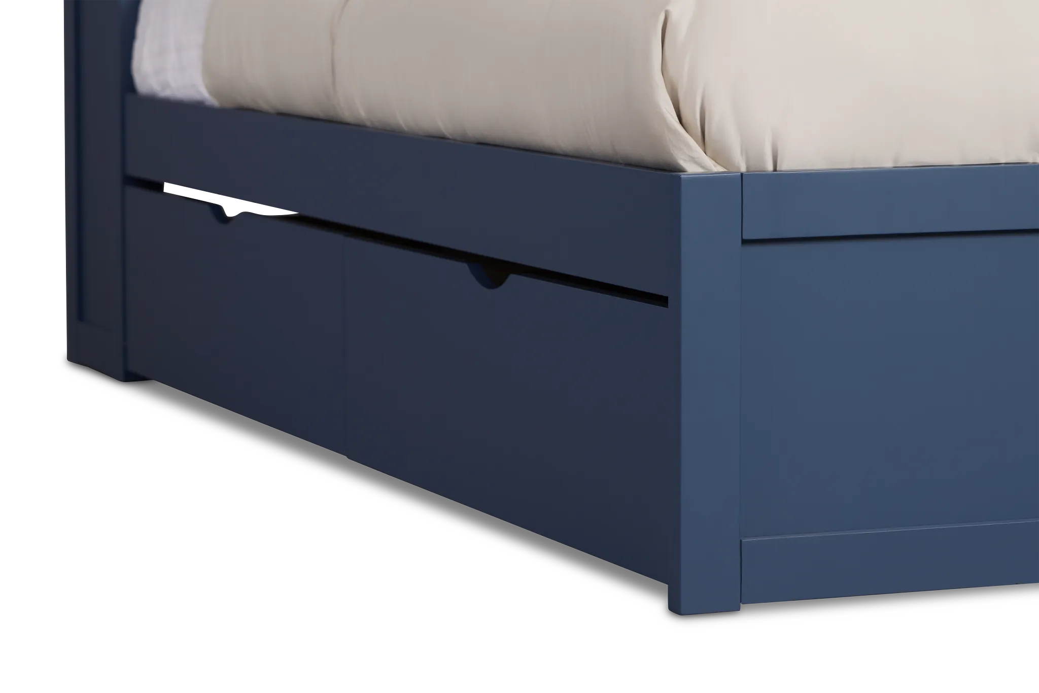 Charleston Dark Blue Bookcase Bed With 2 Storage Drawers