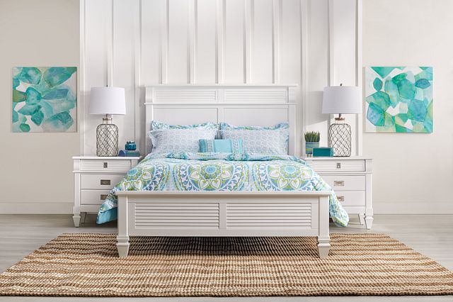 Marina White Panel Bed (2)