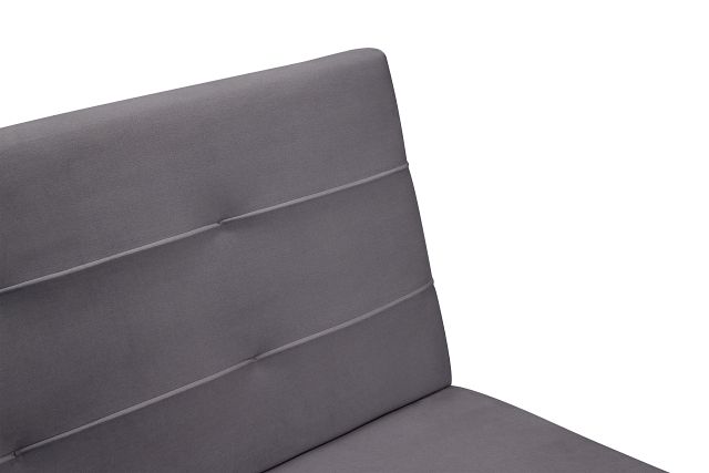 Ellie Dark Gray Velvet Sofa Futon