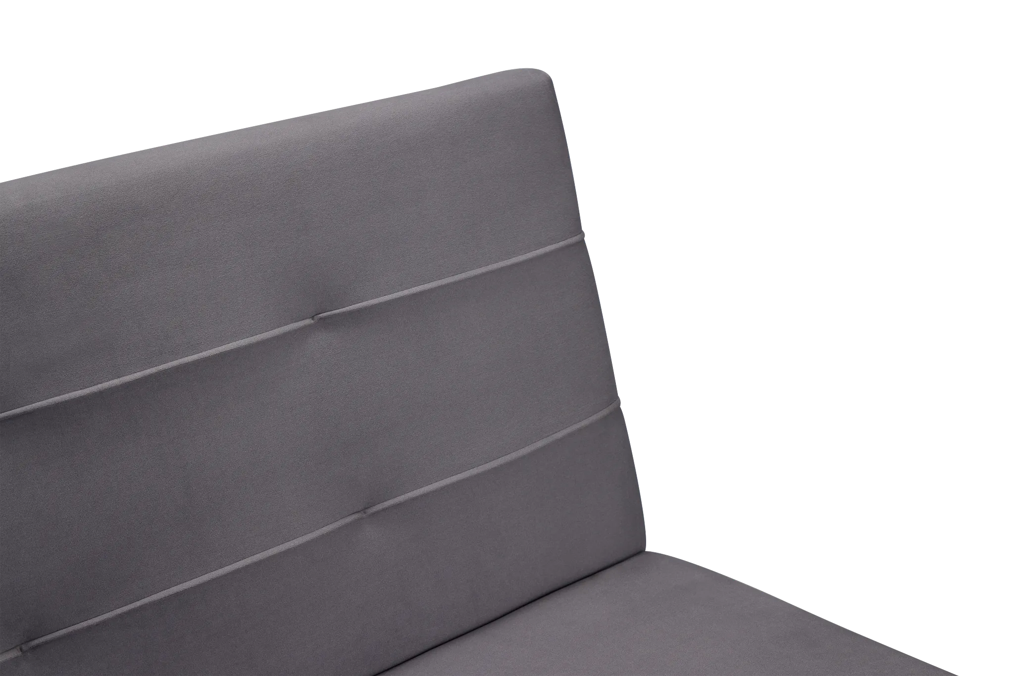 Ellie Dark Gray Velvet Sofa Futon
