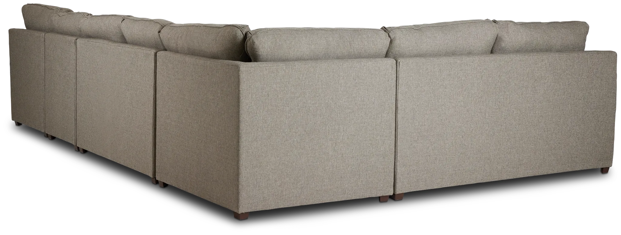 Asheville Brown Fabric Large Right Chaise Sectional