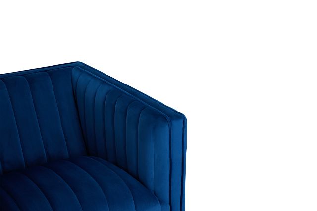 Cobra Dark Blue Velvet Accent Chair
