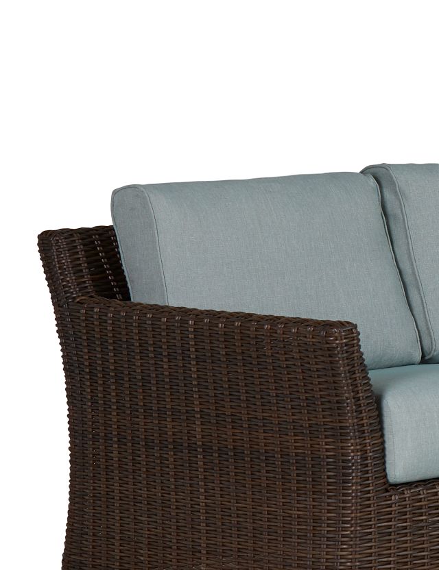 Southport Teal Woven Large Two-arm Sectional