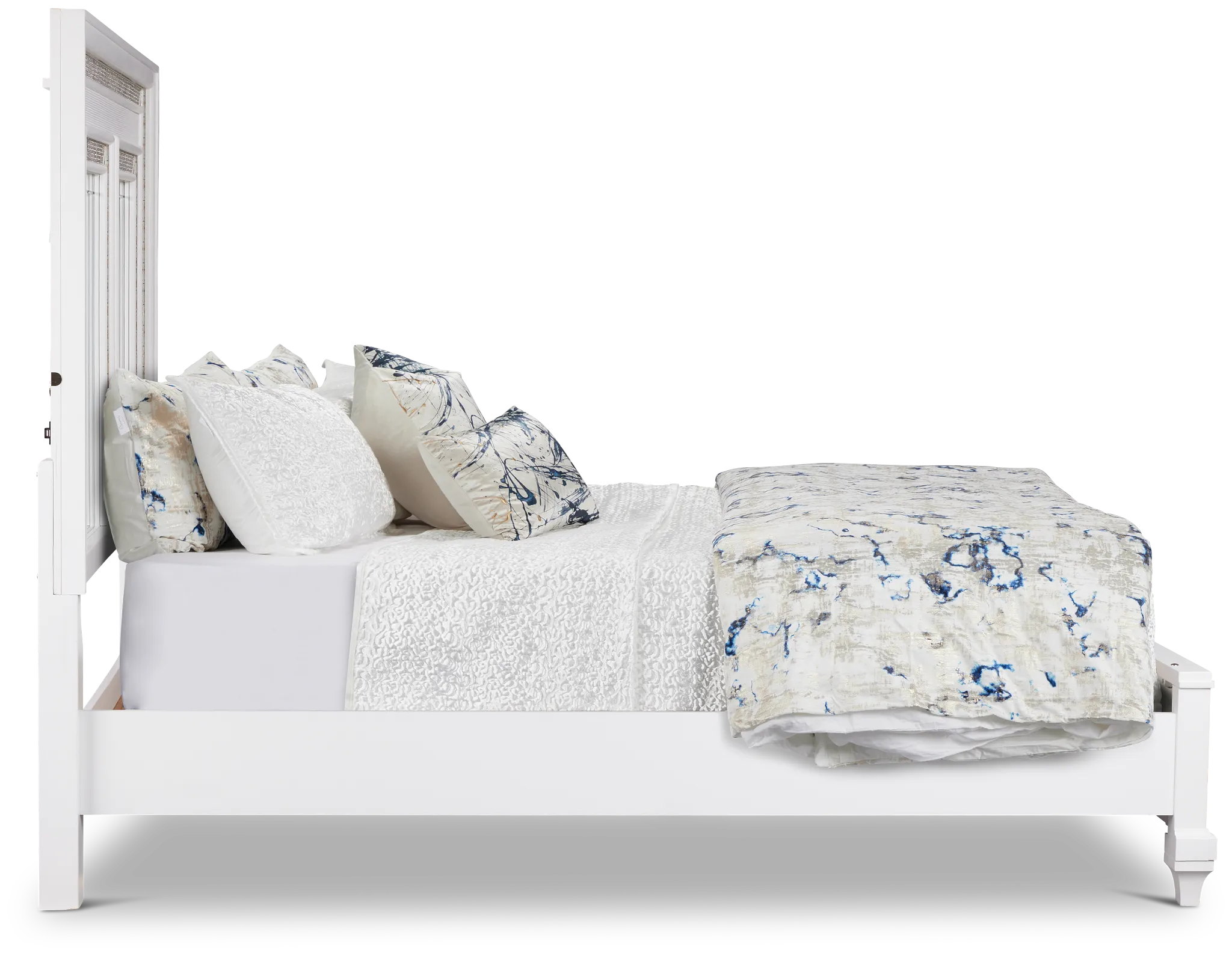 Milan White Panel Bed