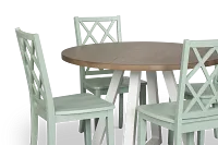Edgartown Two-tone Round Table & 4 Light Blue Wood Chairs
