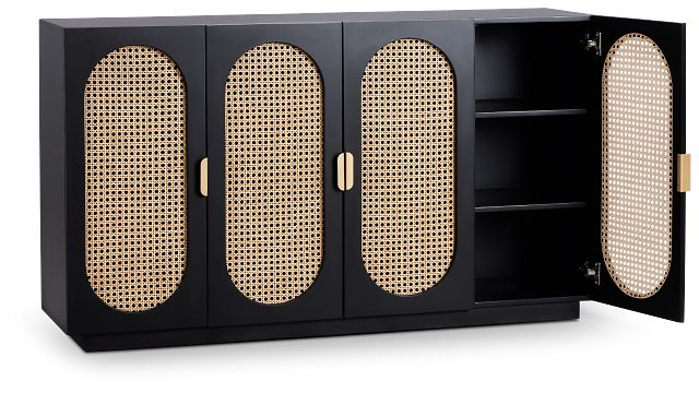 Sarto Black Four-door Cabinet