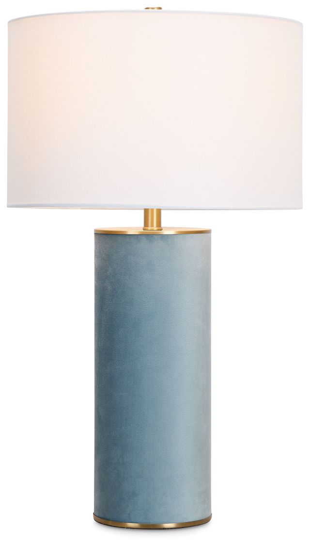 Luna Light Blue Velvet Table Lamp