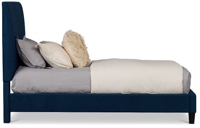 Lucy Dark Blue Uph Platform Bed