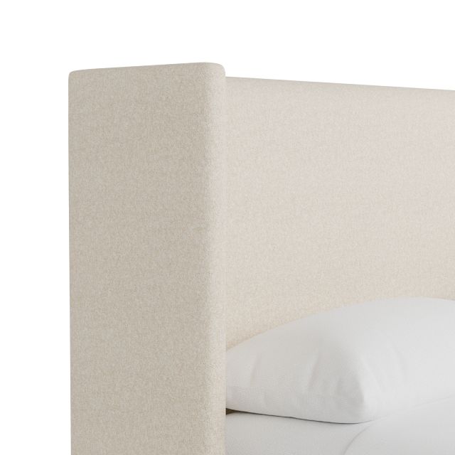 Captiva Merino Light Beige 48" Upholstered Shelter Bed