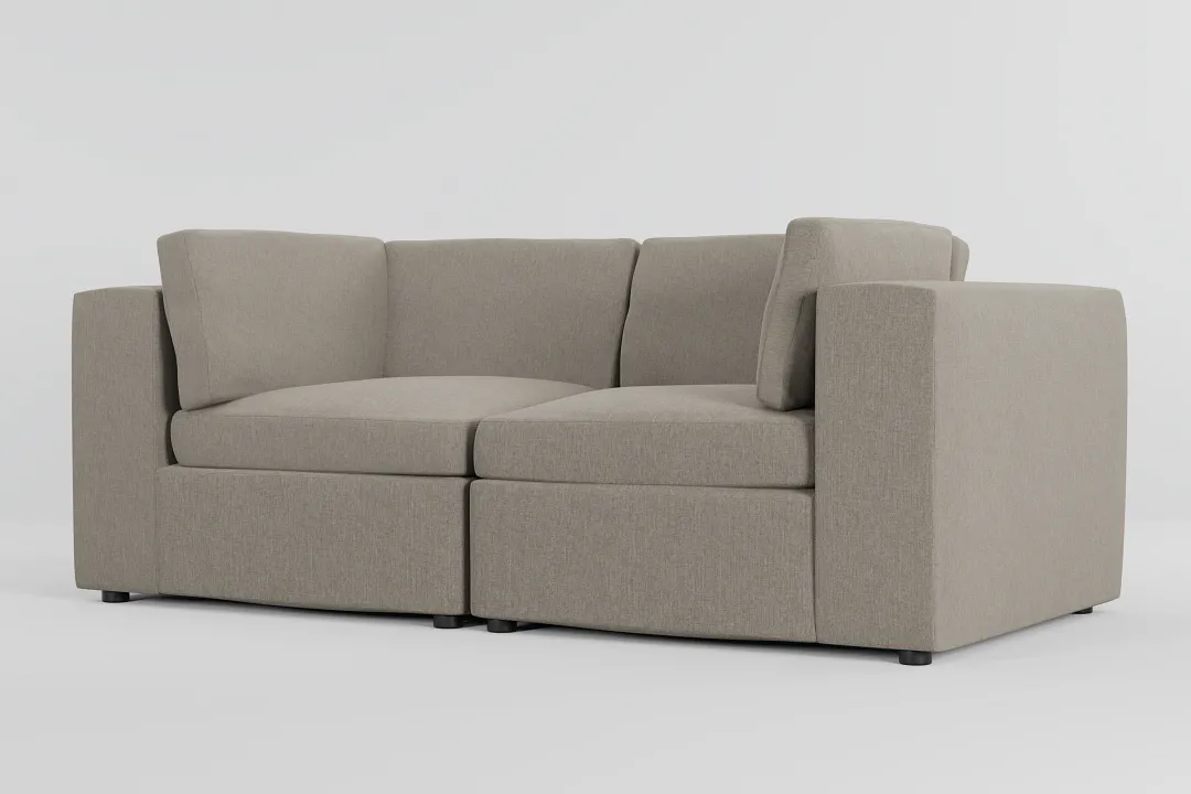 Destin Elevation Khaki Fabric 2-piece Modular Sofa